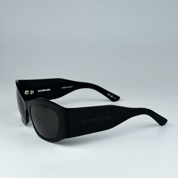 Balenciaga BB0329S 003 BRAND NEW Sunglasses Black Grey Geometric Unisex main image 4
